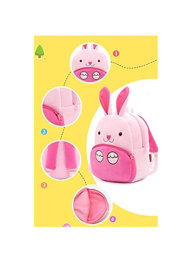 Cute Toddler Backpack Toddler Bag Plush Animal Cartoon Mini Travel Bag for Baby Girl Boy 2-6 Years(Rabbit) - Image 5